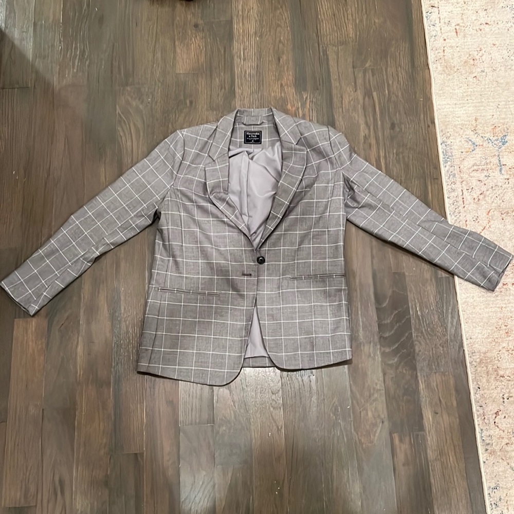 Grey plaid blazer, size medium, Abercrombie